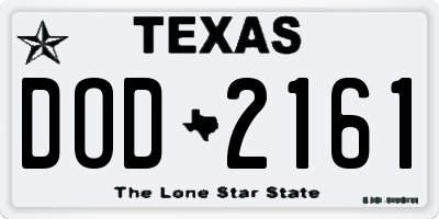 TX license plate DOD2161
