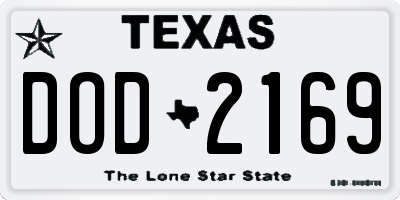 TX license plate DOD2169