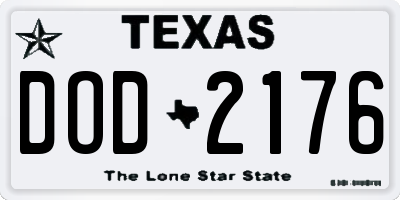 TX license plate DOD2176