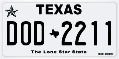 TX license plate DOD2211
