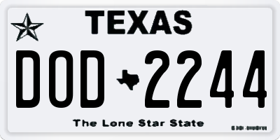 TX license plate DOD2244