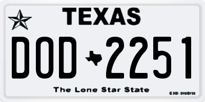 TX license plate DOD2251