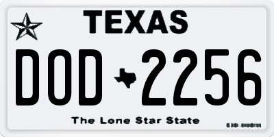TX license plate DOD2256