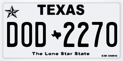 TX license plate DOD2270