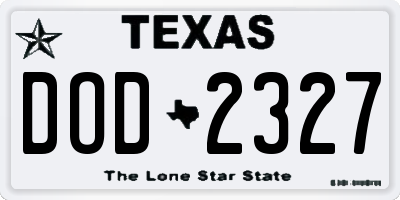 TX license plate DOD2327