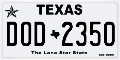 TX license plate DOD2350