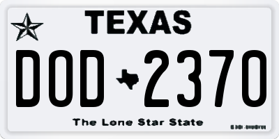 TX license plate DOD2370