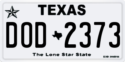 TX license plate DOD2373
