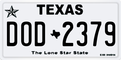 TX license plate DOD2379