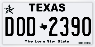 TX license plate DOD2390