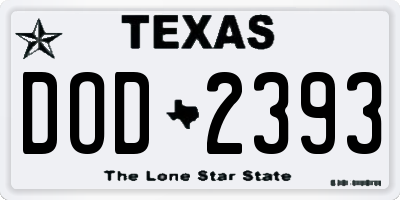 TX license plate DOD2393