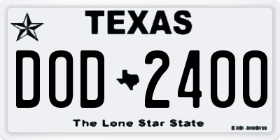 TX license plate DOD2400