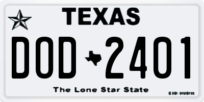 TX license plate DOD2401