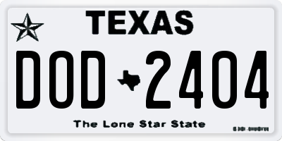 TX license plate DOD2404