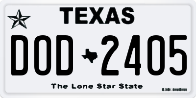 TX license plate DOD2405