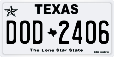 TX license plate DOD2406