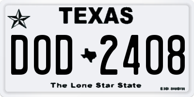 TX license plate DOD2408