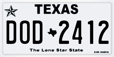 TX license plate DOD2412