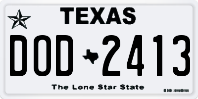 TX license plate DOD2413