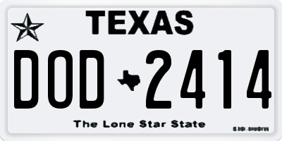 TX license plate DOD2414