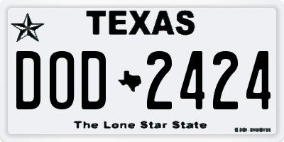 TX license plate DOD2424