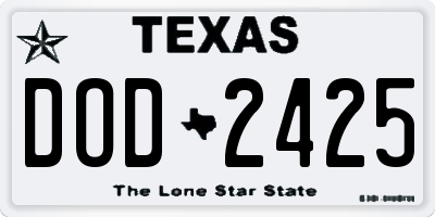 TX license plate DOD2425