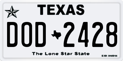 TX license plate DOD2428