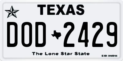 TX license plate DOD2429