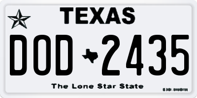 TX license plate DOD2435
