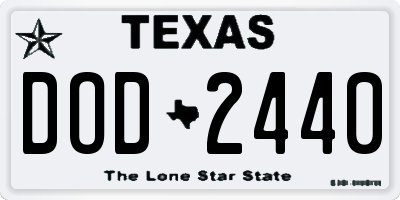 TX license plate DOD2440