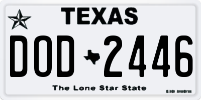 TX license plate DOD2446