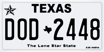 TX license plate DOD2448