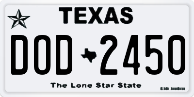 TX license plate DOD2450