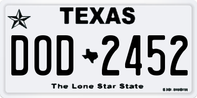 TX license plate DOD2452