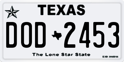 TX license plate DOD2453