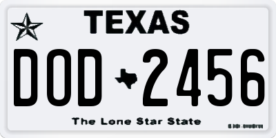 TX license plate DOD2456