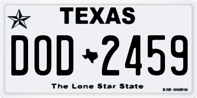 TX license plate DOD2459