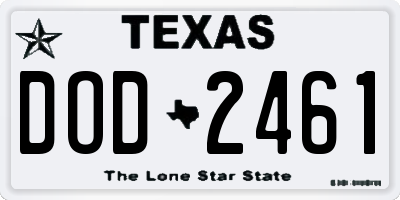 TX license plate DOD2461