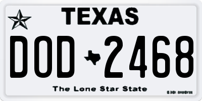 TX license plate DOD2468