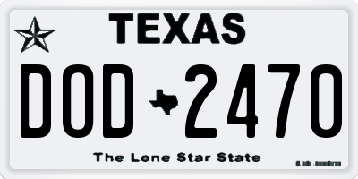 TX license plate DOD2470