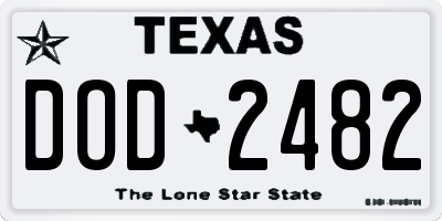TX license plate DOD2482