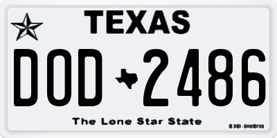 TX license plate DOD2486