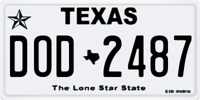 TX license plate DOD2487