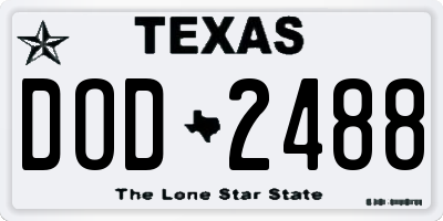TX license plate DOD2488