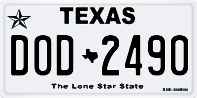 TX license plate DOD2490