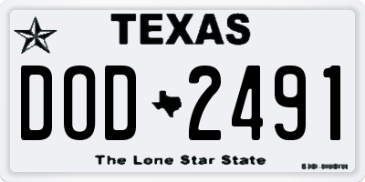TX license plate DOD2491