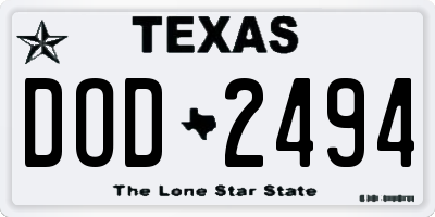 TX license plate DOD2494