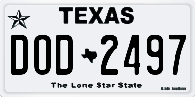 TX license plate DOD2497