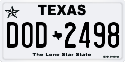 TX license plate DOD2498
