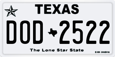 TX license plate DOD2522
